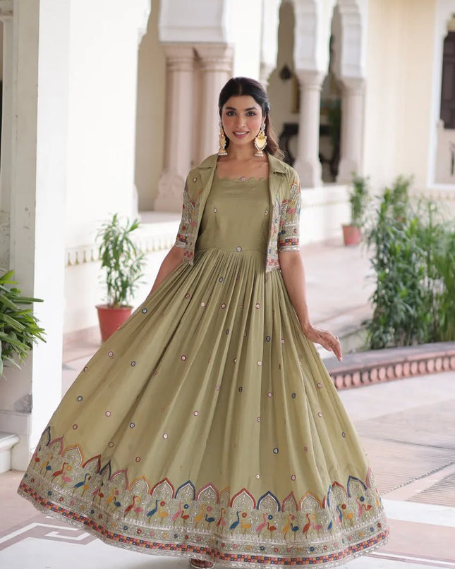 Mohini 9303 Vichitra Silk Koti With Gown Collection
