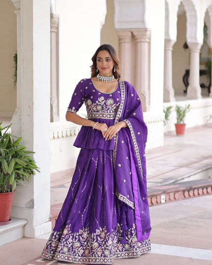 Moni 5059 Gold Crush Thread Embroidery Lehenga Choli