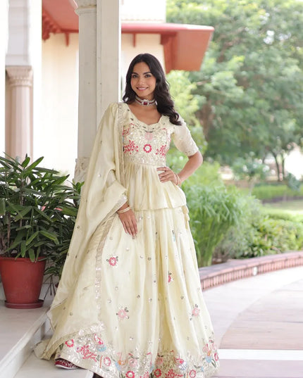 Moni 5060 Gold Crush Thread Embroidery Lehenga Choli