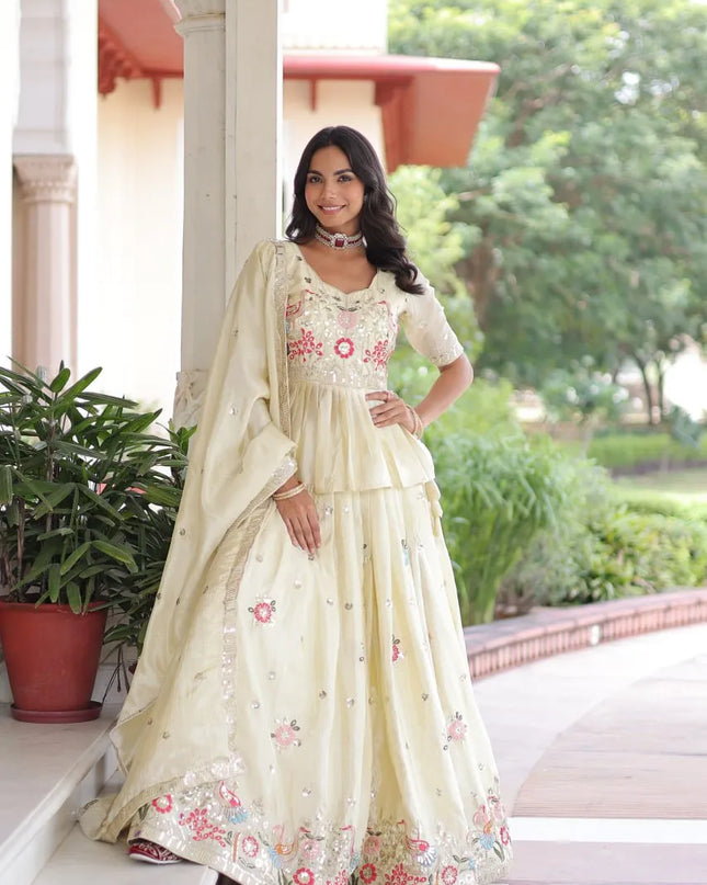 Moni 5060 Gold Crush Thread Embroidery Lehenga Choli