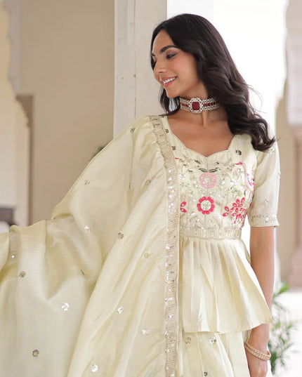 Moni 5060 Gold Crush Thread Embroidery Lehenga Choli