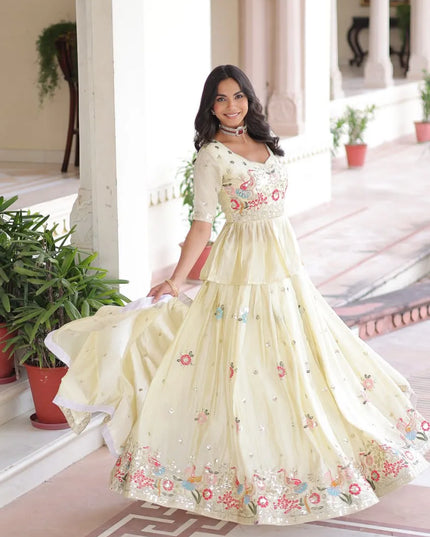 Moni 5060 Gold Crush Thread Embroidery Lehenga Choli
