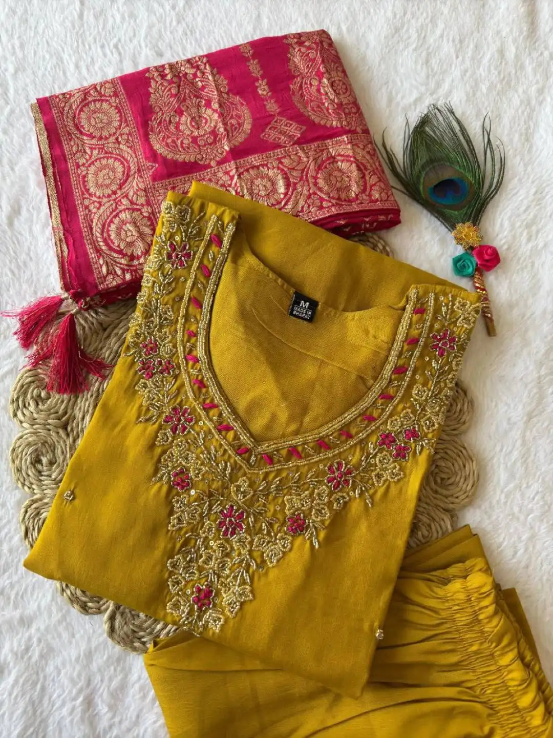 KR 364 Premium Roman Silk Top Bottom With Dupatta