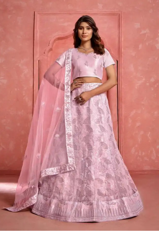 Threadthrill Eeva Vol 3 Sequence Babypink Color Embroidered Lehenga Choli