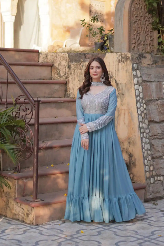 Moni 1151 Women Designer and Star Georgette Gown With dupatta