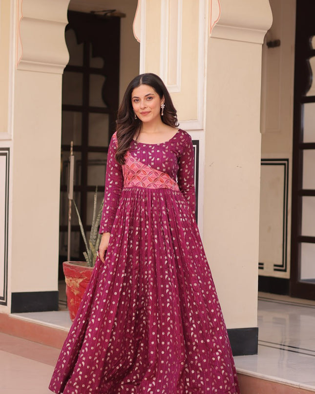 Mohini 9242 Party Wear Fancy Long Gown Position Print Weaving Work Design 2025