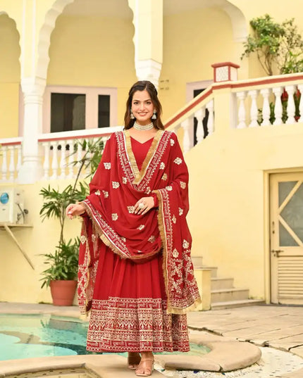 Moni 1207 Faux Blooming Gown With Sequins Embroidered Work