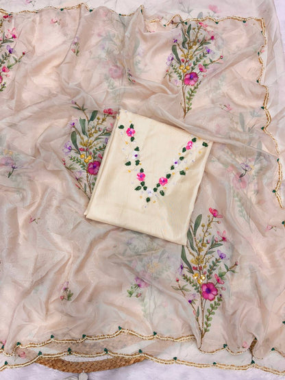 SS257 Soft Tabby Silk Ready to Wear Saree Hand Made Party Wear Collection