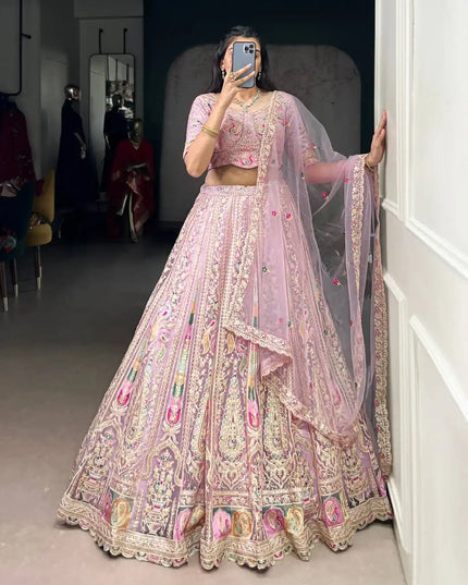 WMN 1453 Net Wedding Lehenga Choli With Embroidery Collection 2025
