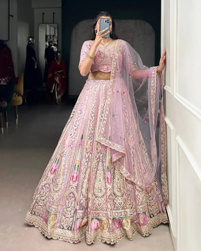 WMN 1453 Net Wedding Lehenga Choli With Embroidery Collection 2025