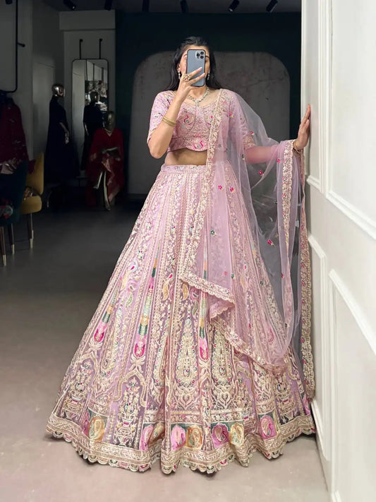 WMN 1453 Net Wedding Lehenga Choli With Embroidery Collection 2025