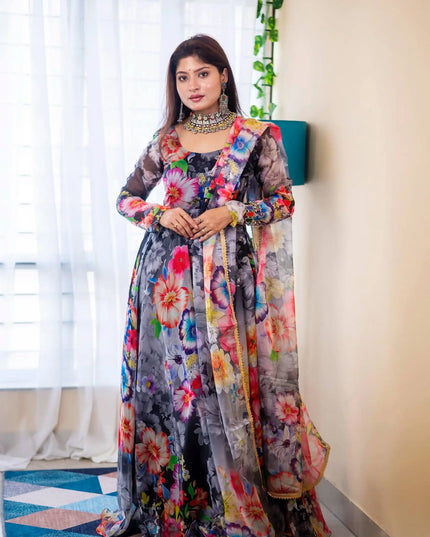 Alia 524 Organza Taby Silk Readymade Dress