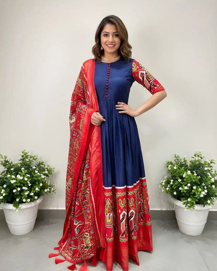 Shiv Vol 104 Delta silk Patola Printed Gown Dupatta