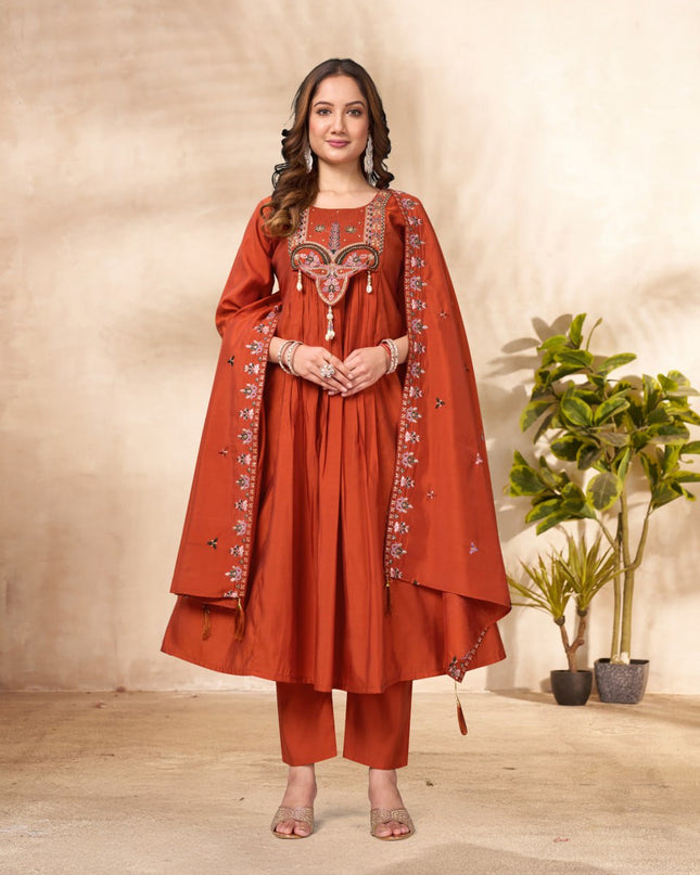 Lila 139 Roman Silk Ladies Anarkali Kurtis Dress