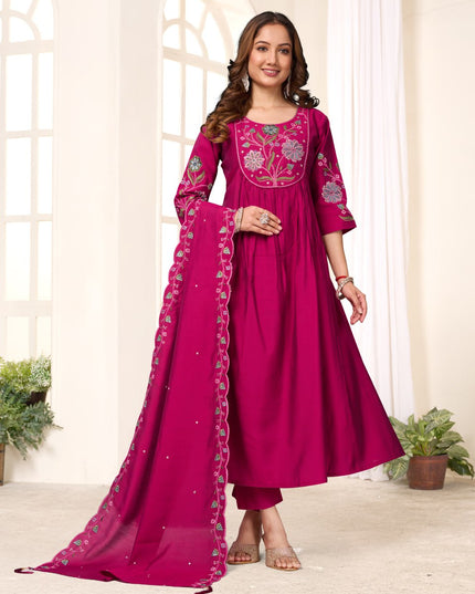 Lila 136 Rani Roman Silk Anarkali Readymade Suit