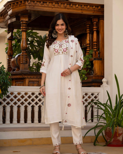 Lila 145 White Viscose Silk Readymade Dress 2026