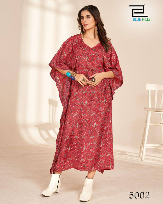 SS2016 Vol 06 French Crape Designer Printed Kaftan
