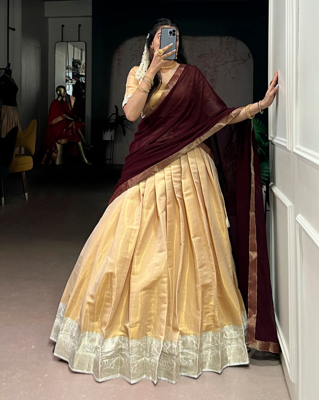 WMN 2002 Kanchipuram Zari Weaving Lehenga Choli 2026
