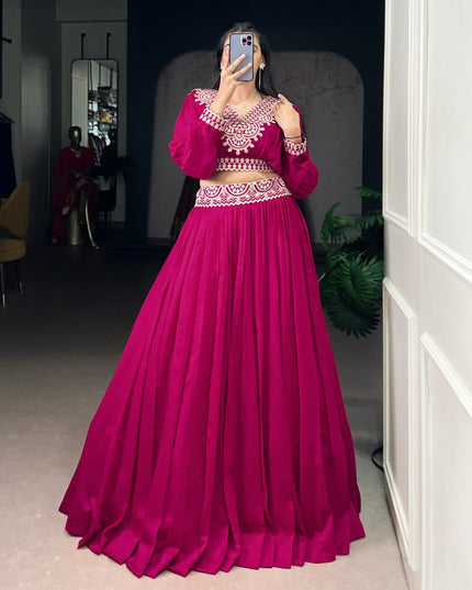 WMN 1120 Rani Vichitra Silk Co Ord Set Lehenga Blouse For Women