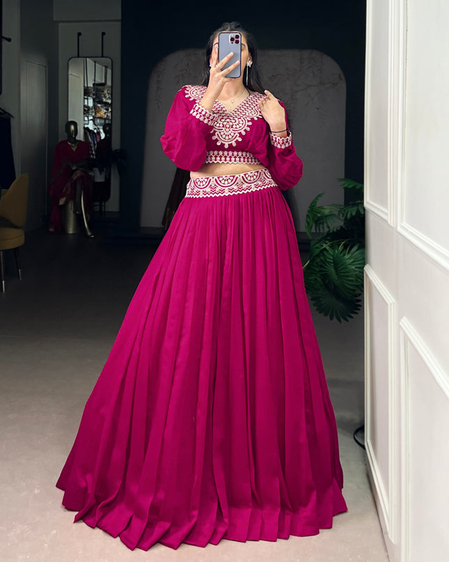 WMN 1120 Rani Vichitra Silk Co Ord Set Lehenga Blouse For Women