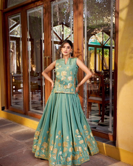 WMN 1122 Pure Shimmer Designer Co Ord Set Lehenga For Women
