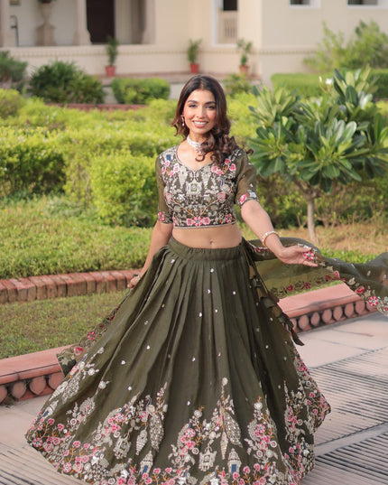 Mohini 7151 Gold Crush Sequins Zari Embroidery Lehenga Choli