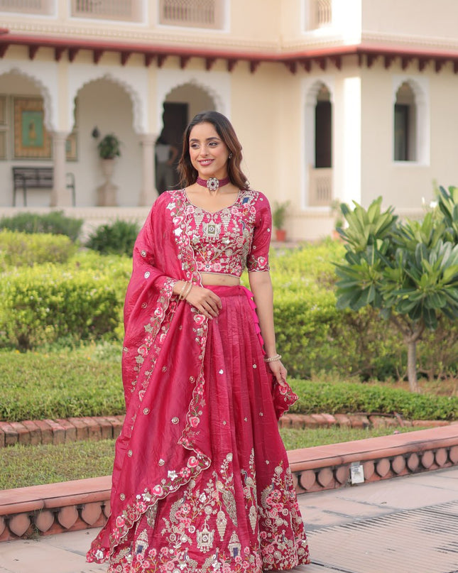 Mohini 7151 Pink Gold Crush Sequins Zari Embroidery Lehenga Choli 2026