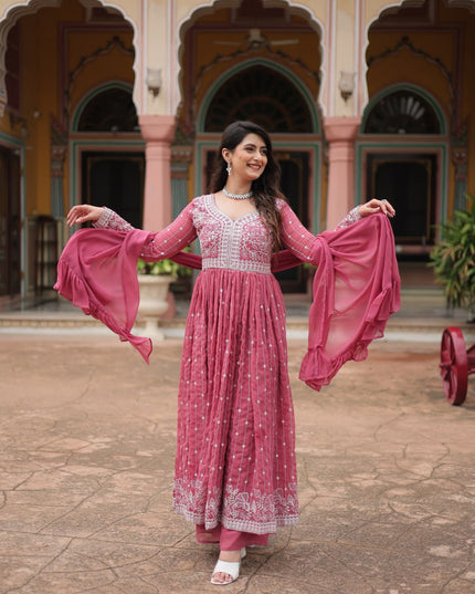 Mohini 9305 Pink Faux Georgette Designer Readymade Suit