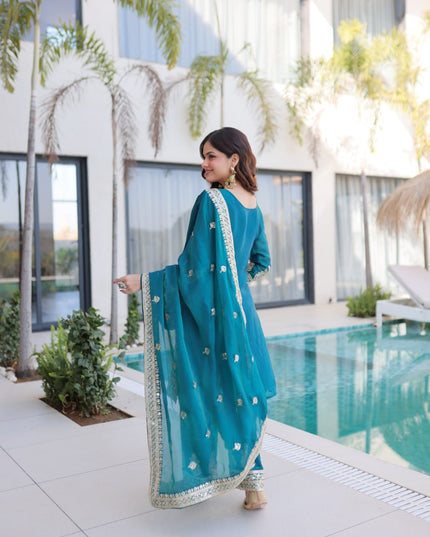 Moni 1232 Fendi Silk Sequence Embroidery Readymade Suit