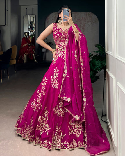 WMN 1463 Pink Fancy Silk Lehenga Choli Wedding Collection