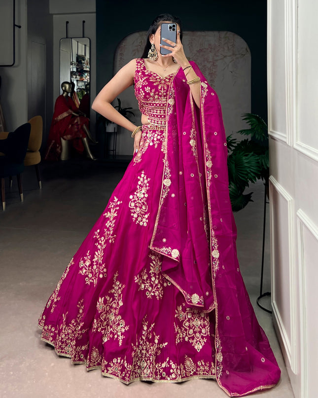 WMN 1463 Pink Fancy Silk Lehenga Choli Wedding Collection