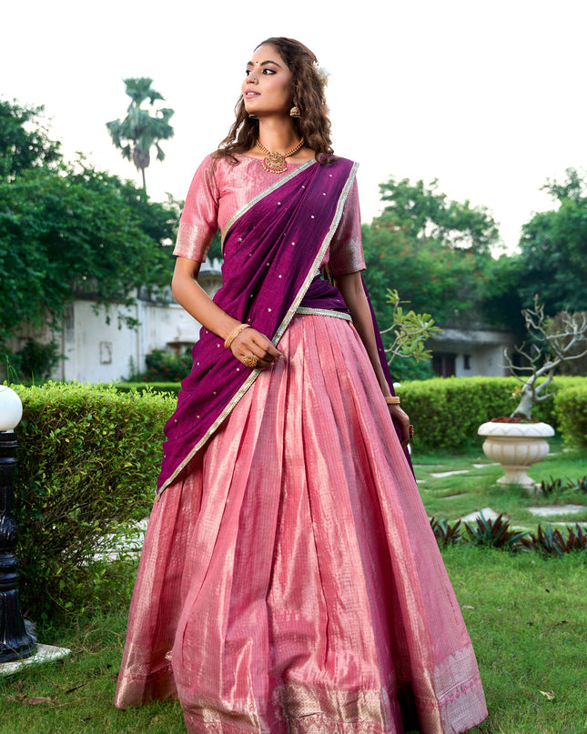 WMN 2003 Kanchipuram Silk South Style Lehenga Blouse Collection