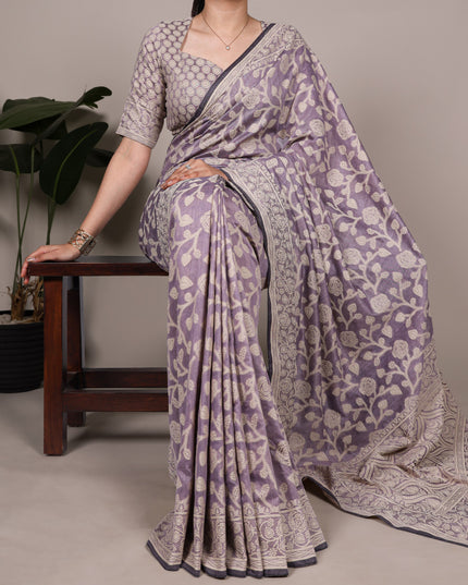 WMN 8004 Cotton Silk Flower Printed Saree For Women