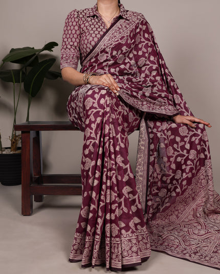 WMN 8004 Cotton Silk Flower Printed Saree 2026