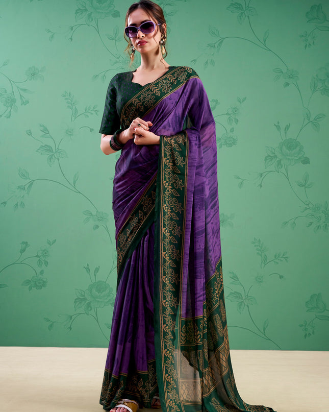 WMN 7103 Purple Rangoli Silk Printed Saree 2026