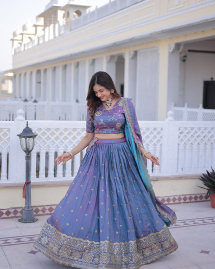 Moni 5066 Silk Sequins Zari Embroidery Lehenga Choli