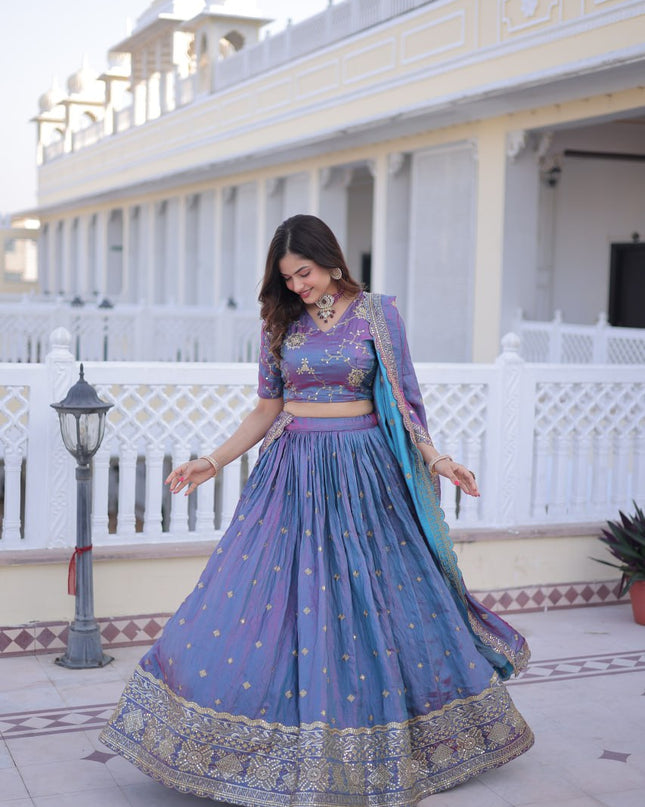 Moni 5066 Silk Sequins Zari Embroidery Lehenga Choli