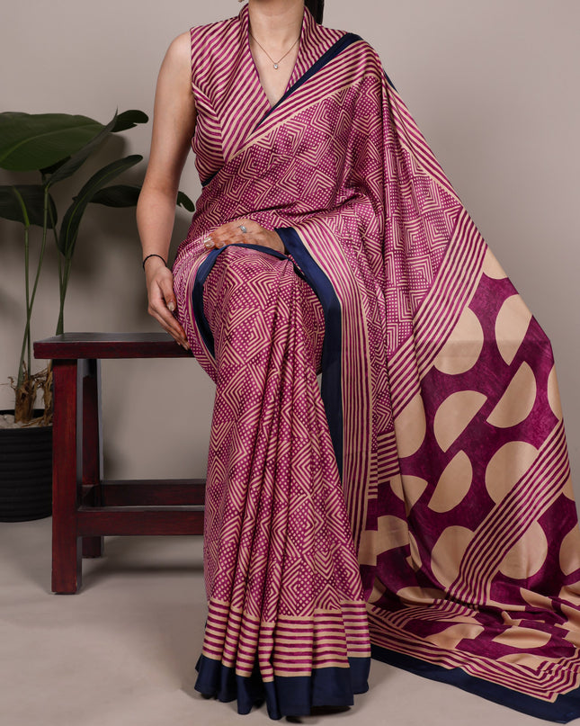 WMN 7207 Dull Satin Printed Saree Wholesale Market