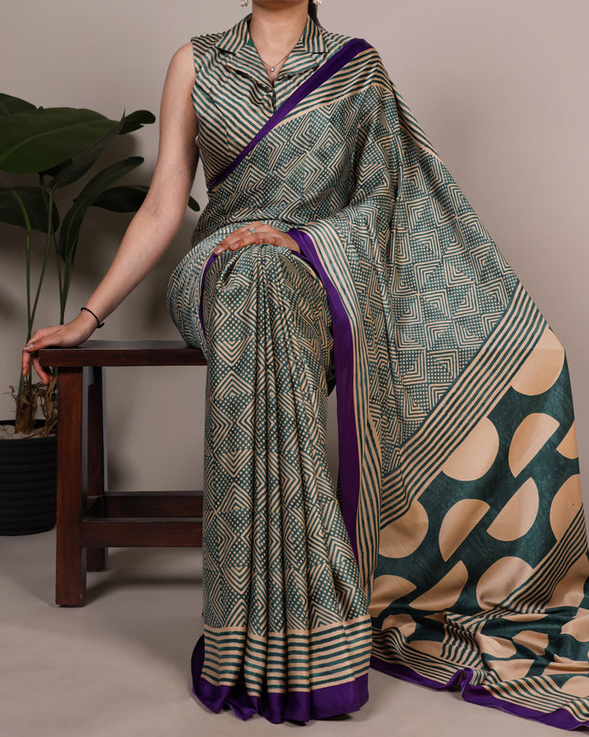 WMN 7207 Dull Satin Printed Saree Wholesale Market Surat