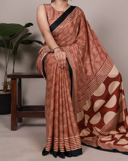 WMN 7207 Dull Satin Printed Saree For Women
