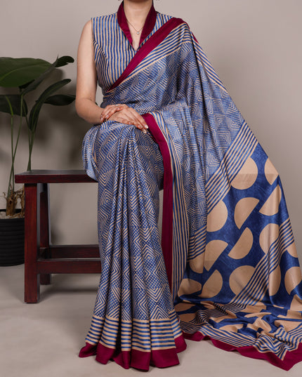 WMN 7207 Dull Satin Printed Saree For Women Collection