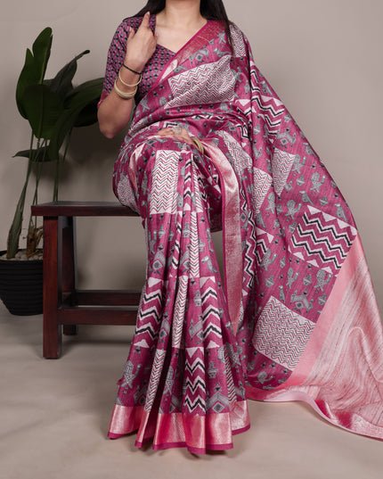WMN 7044 Tasar Silk Printed Festival Saree 2026