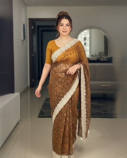 Kiara Ridhhi Sidhhi Two Tone Twill Net Party Wear Saree