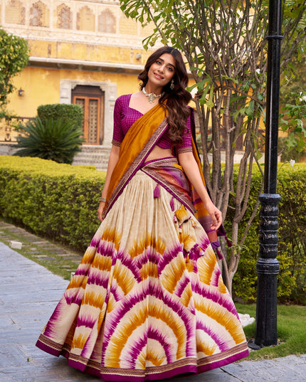 WMN 1247 Tasar Silk Designer Printed Lehenga Choli