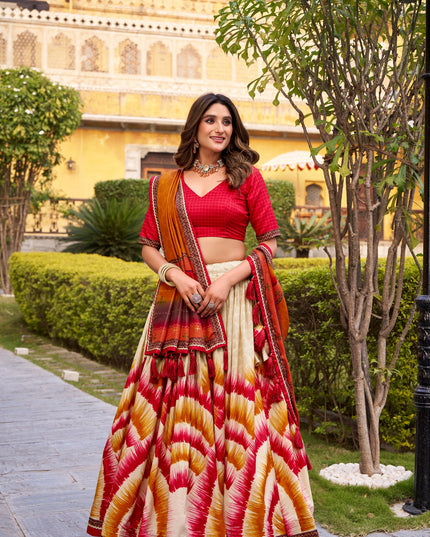 WMN 1247 Tasar Silk Designer Printed Lehenga Choli For Women