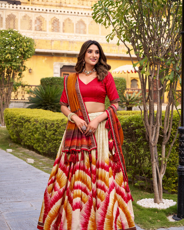 WMN 1247 Tasar Silk Designer Printed Lehenga Choli For Women