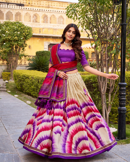 WMN 1247 Tasar Silk Designer Printed Occasions Lehenga Choli