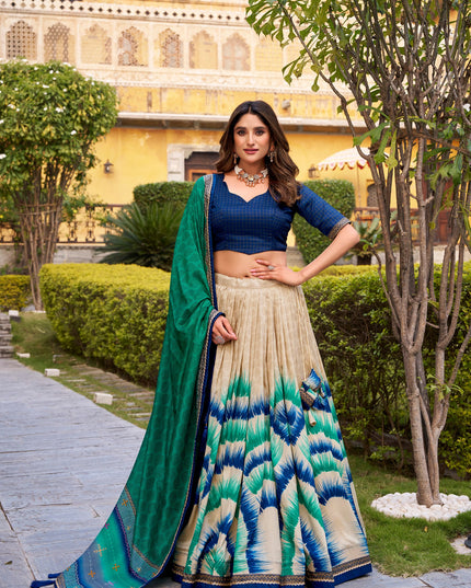 WMN 1247 Tasar Silk Designer Printed Lehenga Choli Collection