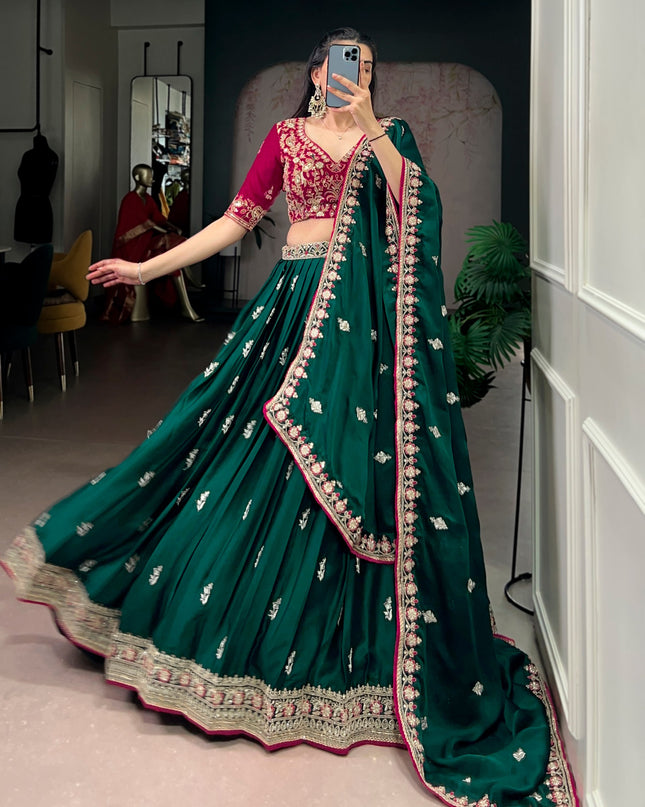 WMN 1449 Silk Satin Wedding Lehenga Choli Collection