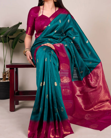 WMN 8002 Poly Cotton Zari Weaving Occasion Saree